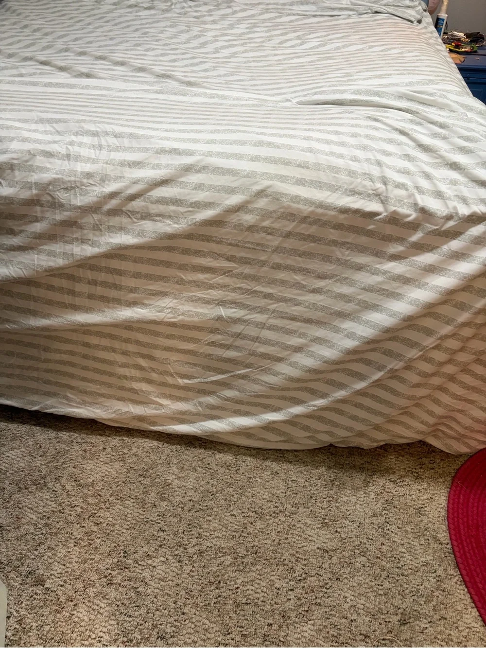 King - Duvet with zipper and corner ties.  Soft fabric